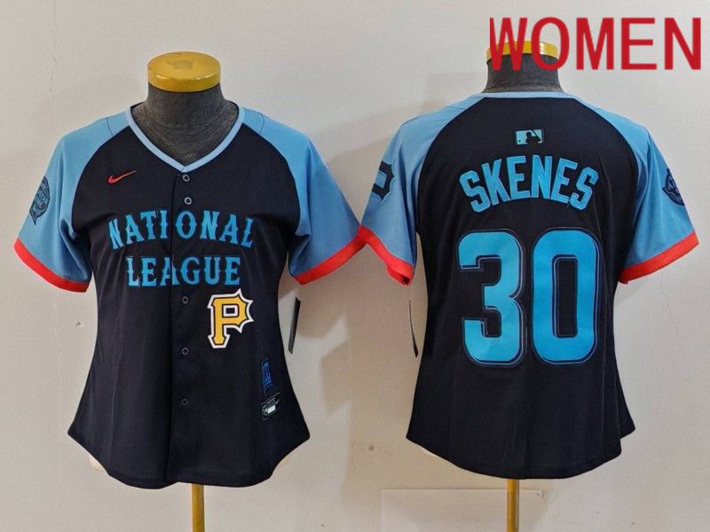 Women Pittsburgh Pirates 30 Skenes Blue All star 2024 Nike MLB Jersey style 5